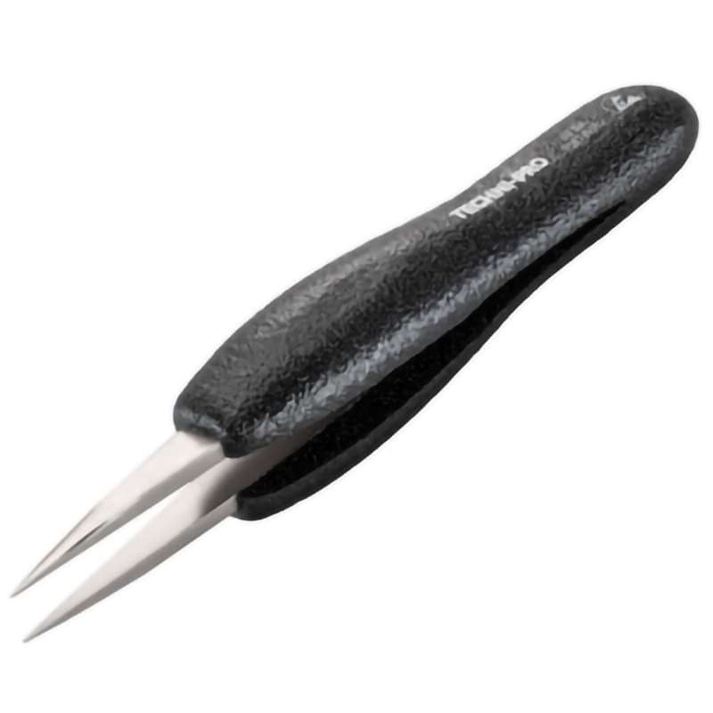 ESD Foam Tweezers, Style 00, Anti-Acid/Anti-Mag, SS, Thick, Strong, 4.7"